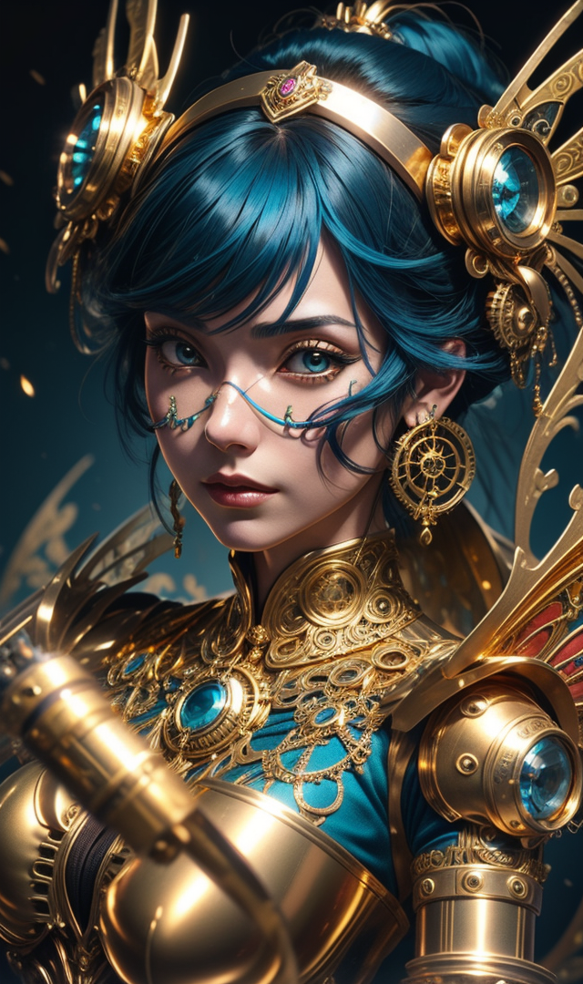 Stable Diffusion prompt: 3d image of a steampunk woman, in the style of Bel...