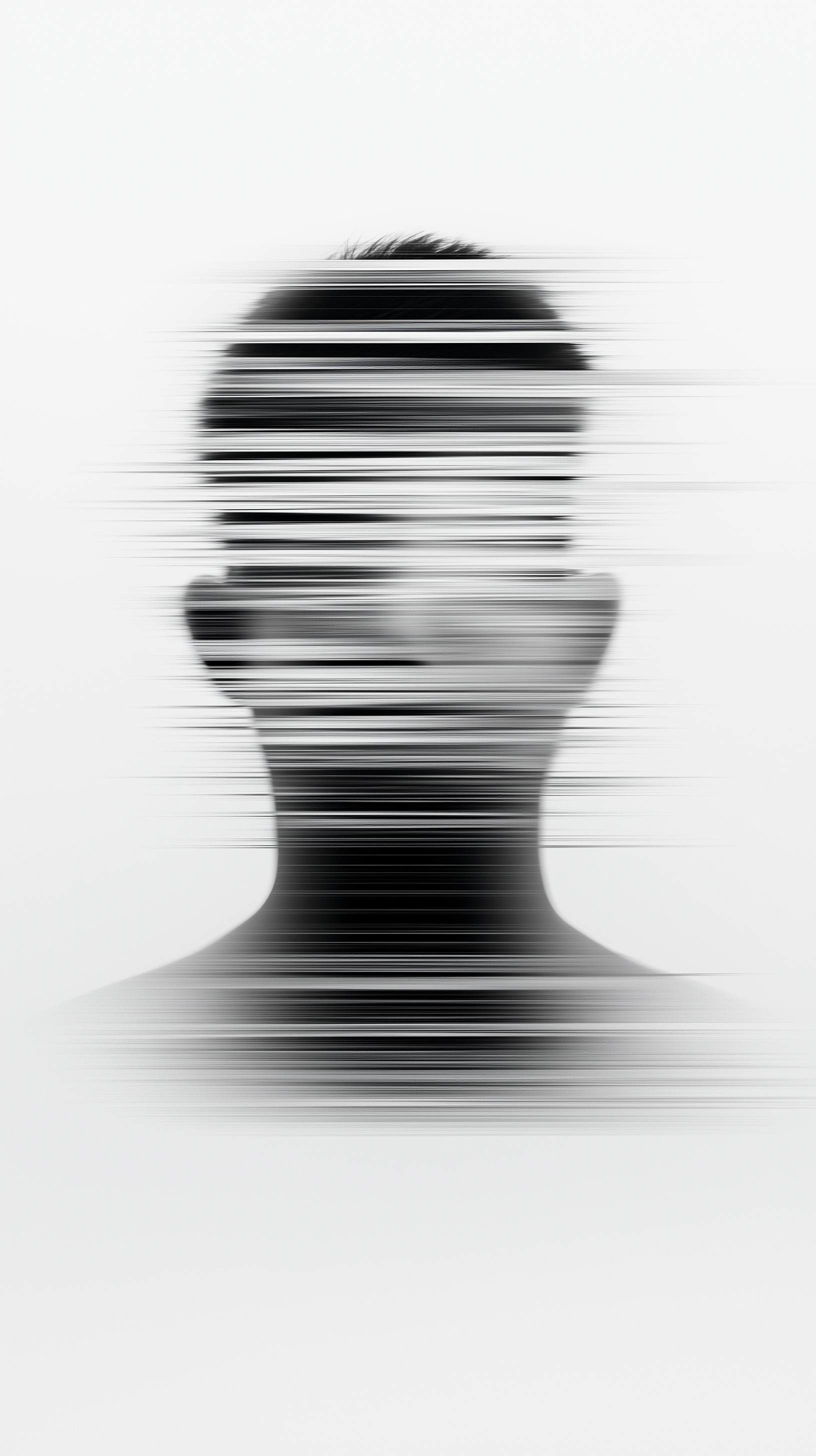 Midjourney prompt: glitch art with linear distortion, horizontal scan...