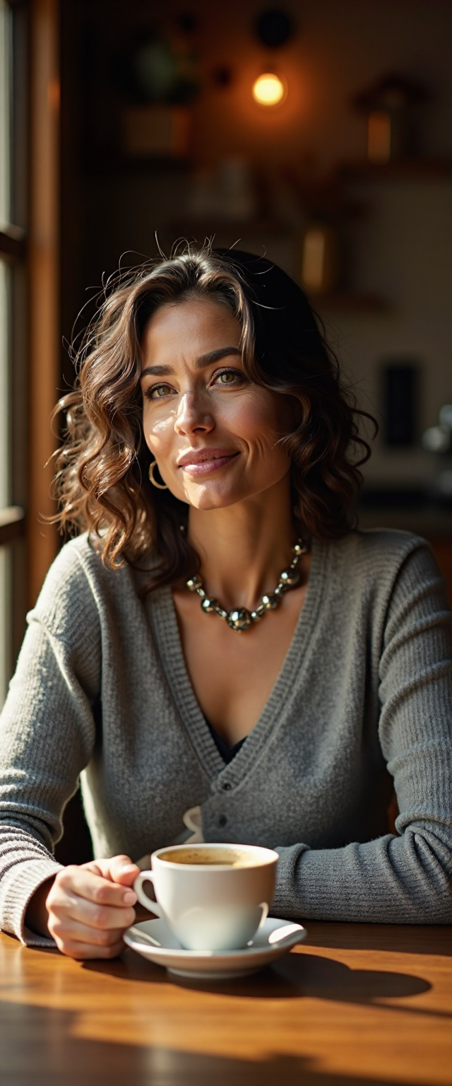 FLUX prompt: GozdeSeker, a 45 years old woman with olive skin a...