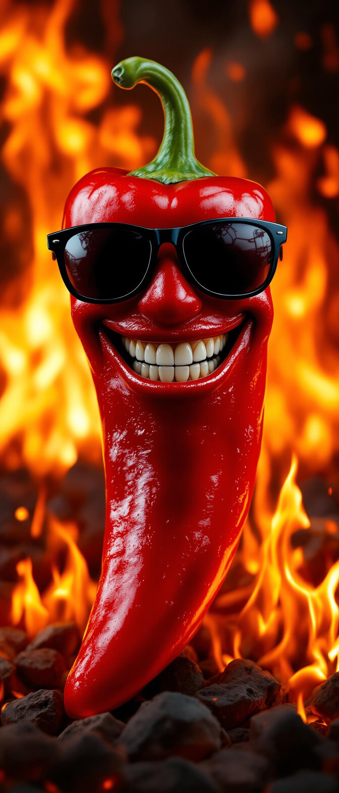 FLUX prompt: Ultra-realistic photo of an anthropomorphic chili ...