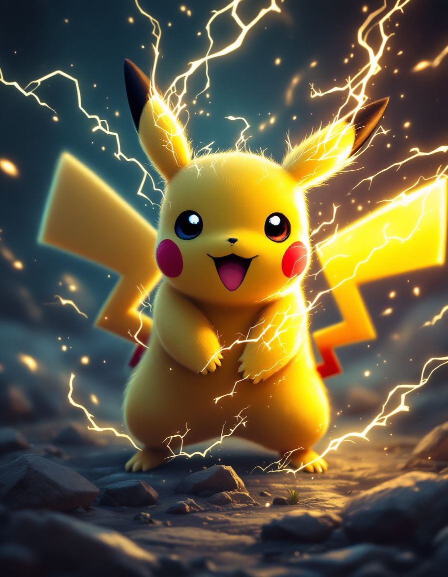 FLUX prompt: pokemon wallpaper, Pikachu, hd background, in the ...