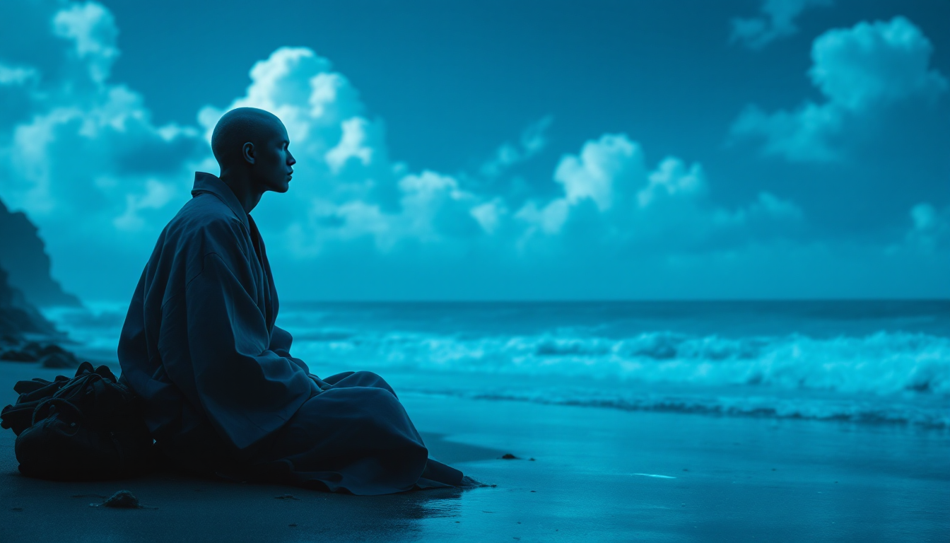 FLUX prompt: a guy with no face high emotion and touching for t...