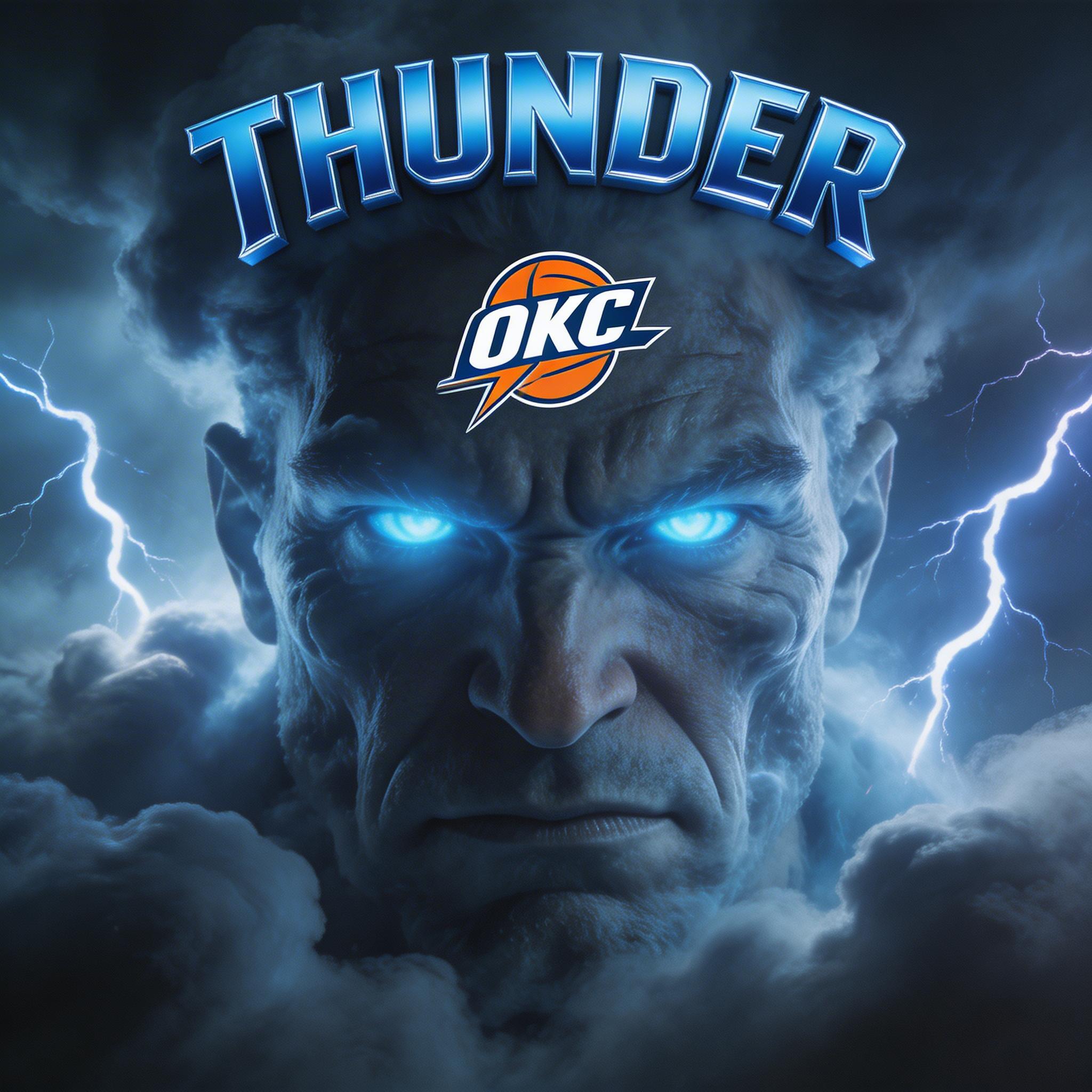 Hero prompt: At the center of the image is the OKC Thunder logo...