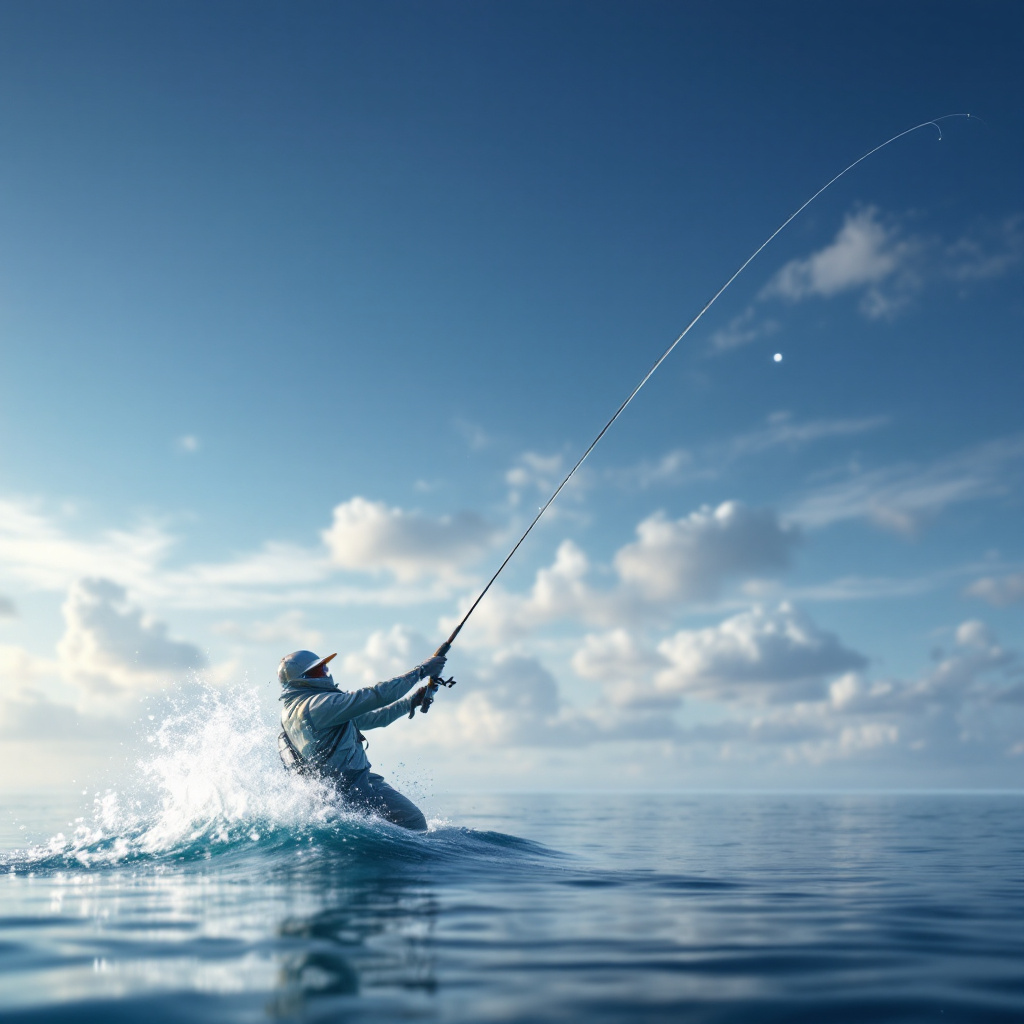 FLUX prompt: preciso de uma imagem de um peixe tucunare sendo f...
