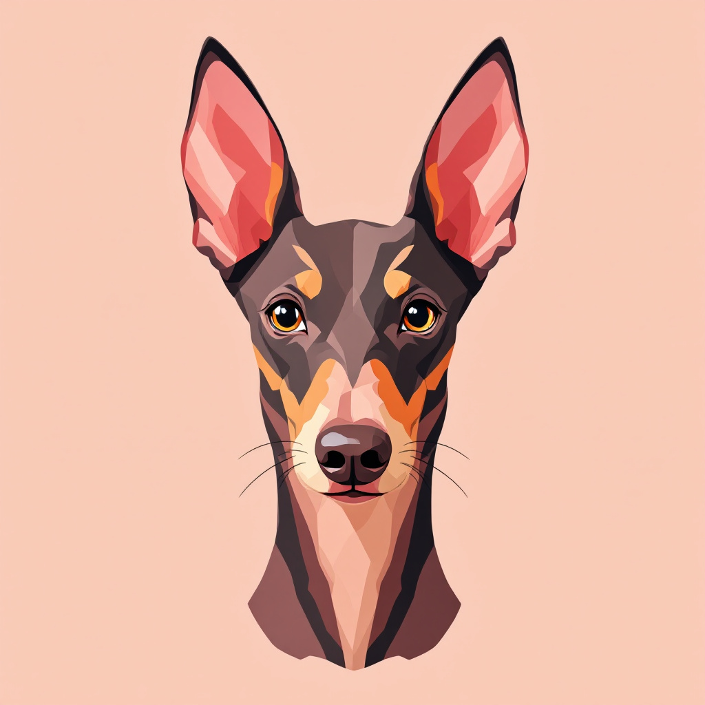 FLUX prompt: portrait of a portuguese Podenco Dog, symmetrical,...