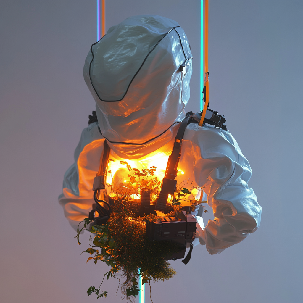 Midjourney prompt: A futuristic photoshoot showcasing an advanced, al...