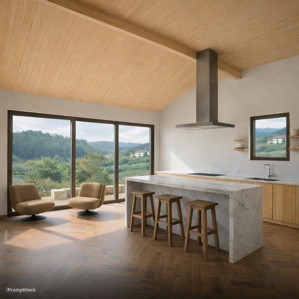 ChatGPT Image prompt: Ademas añade una ventana cuadrada encima del frega...