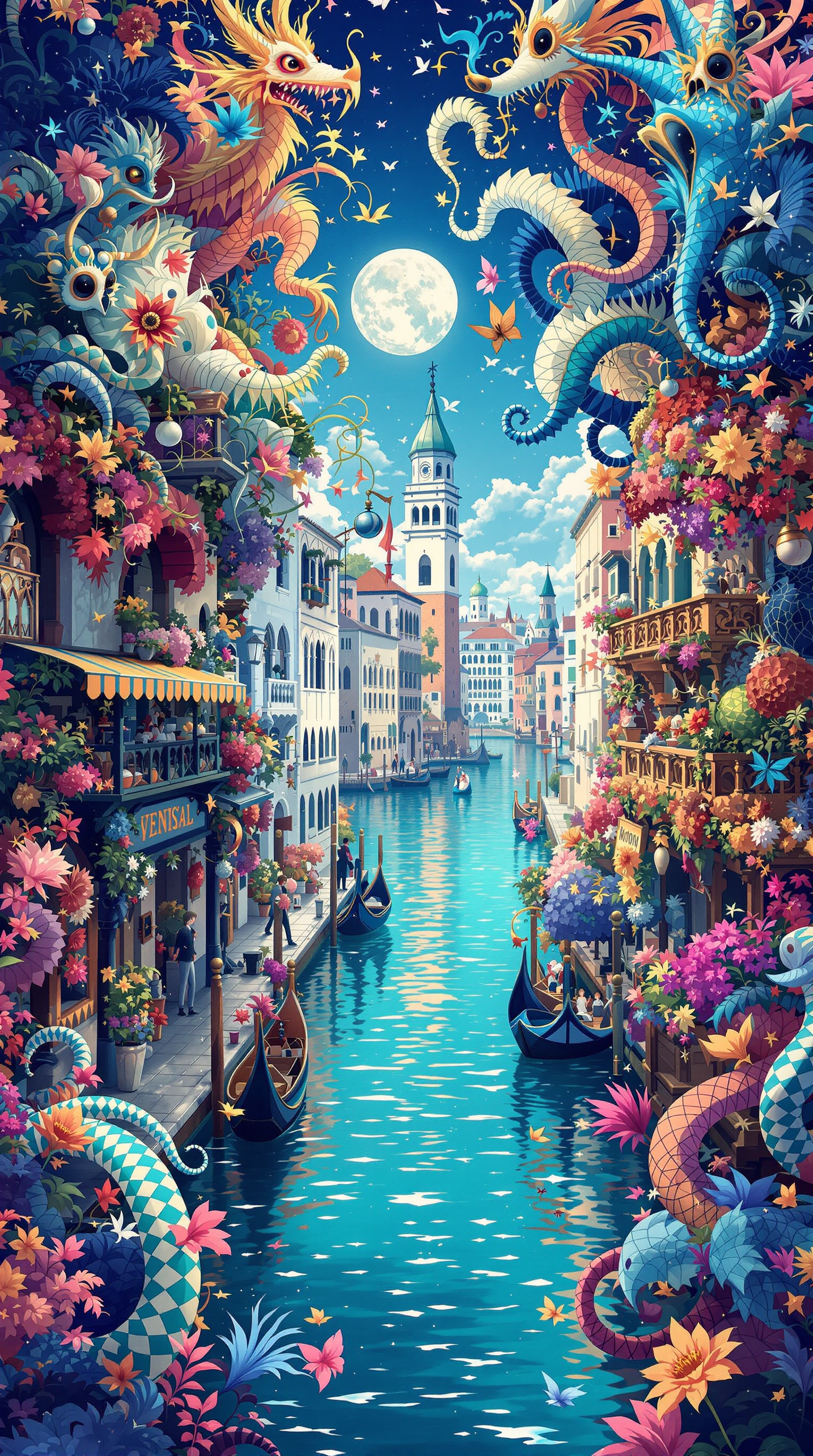 FLUX prompt: venice in a carnival picture 3, in the style of fa...