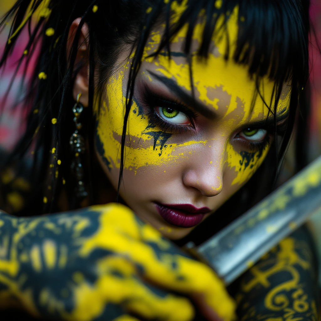 FLUX prompt: Editorial Vivienne Tam photography of a gothic pun...