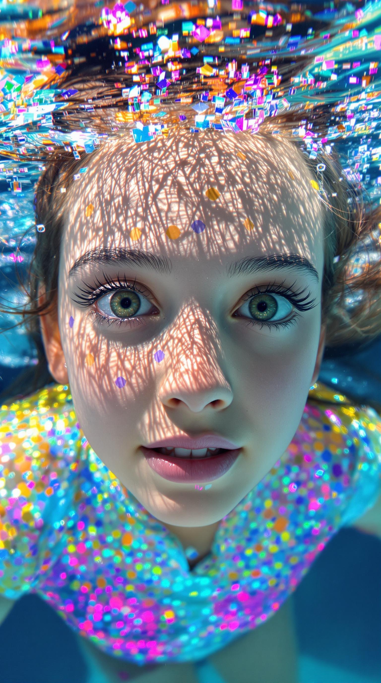 FLUX prompt: A beautiful girl with big green eyes and long eyel...