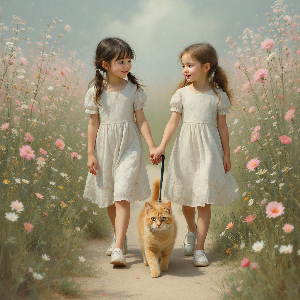 FLUX prompt: Two young girls (ethnicity:1.1), (age:1.0), (detai...