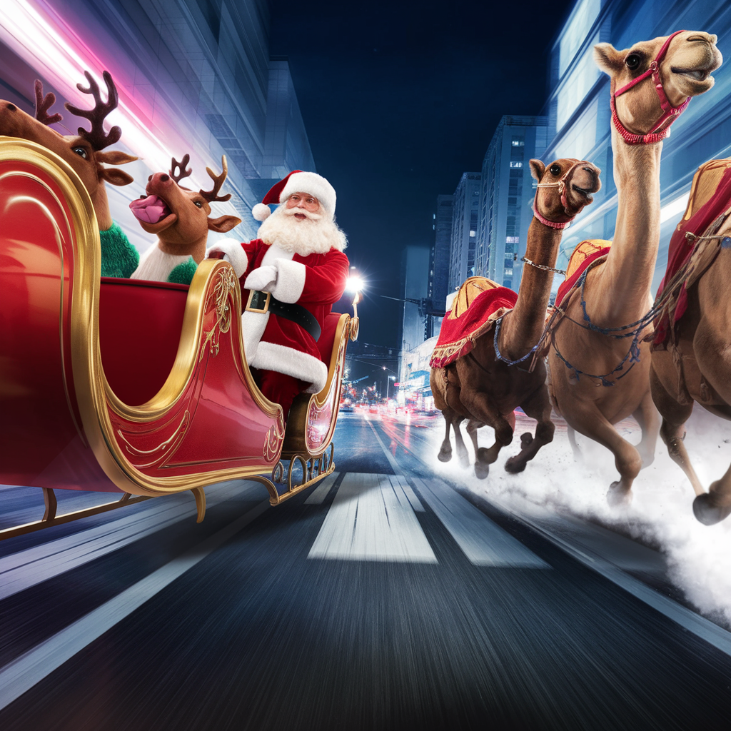 Ideogram prompt: Create a dynamic video sequence featuring a Santa ...