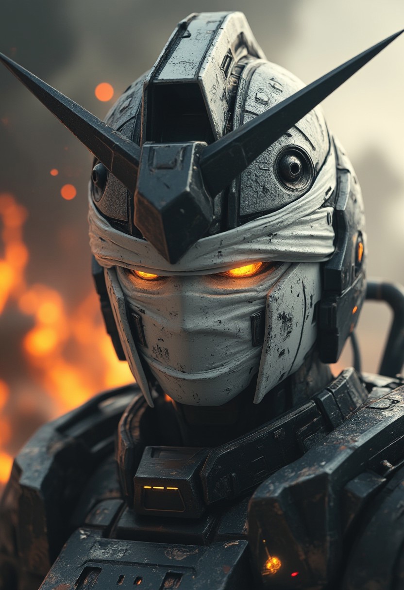 FLUX prompt: aidmaMJ6.1, gundam counter terrorist from the vide...