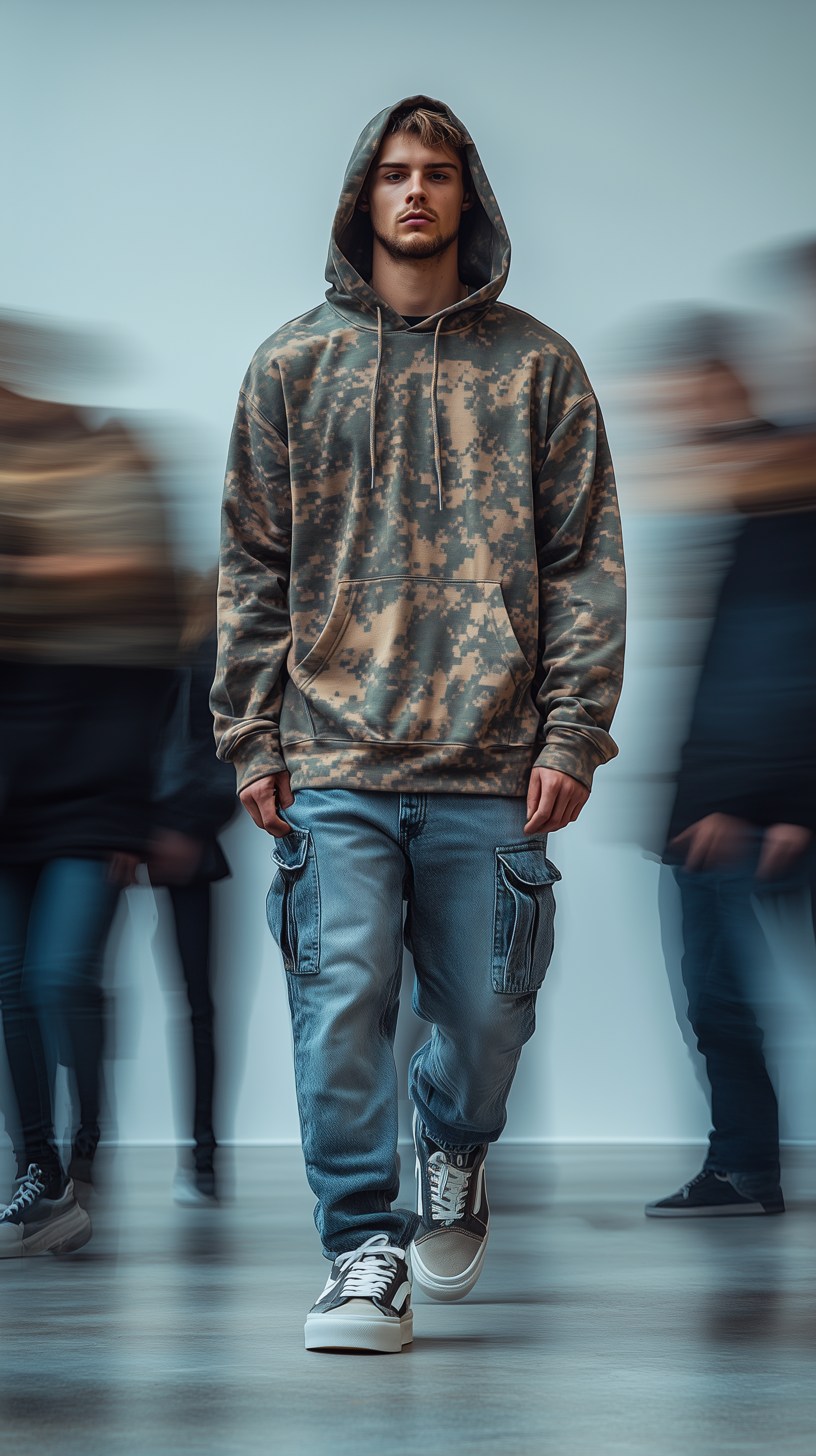 Midjourney prompt: photography, snap shot, male model, front pose, fu...