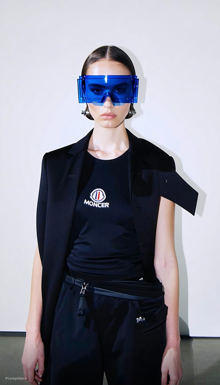 Stable Diffusion prompt: Fashion shoot, Jacquemus and Moncler collaboration...