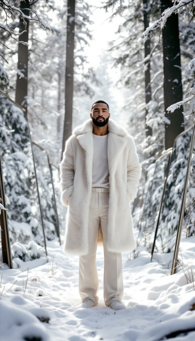 FLUX prompt: A 30-year-old realistic man height 5'8 stands in ...