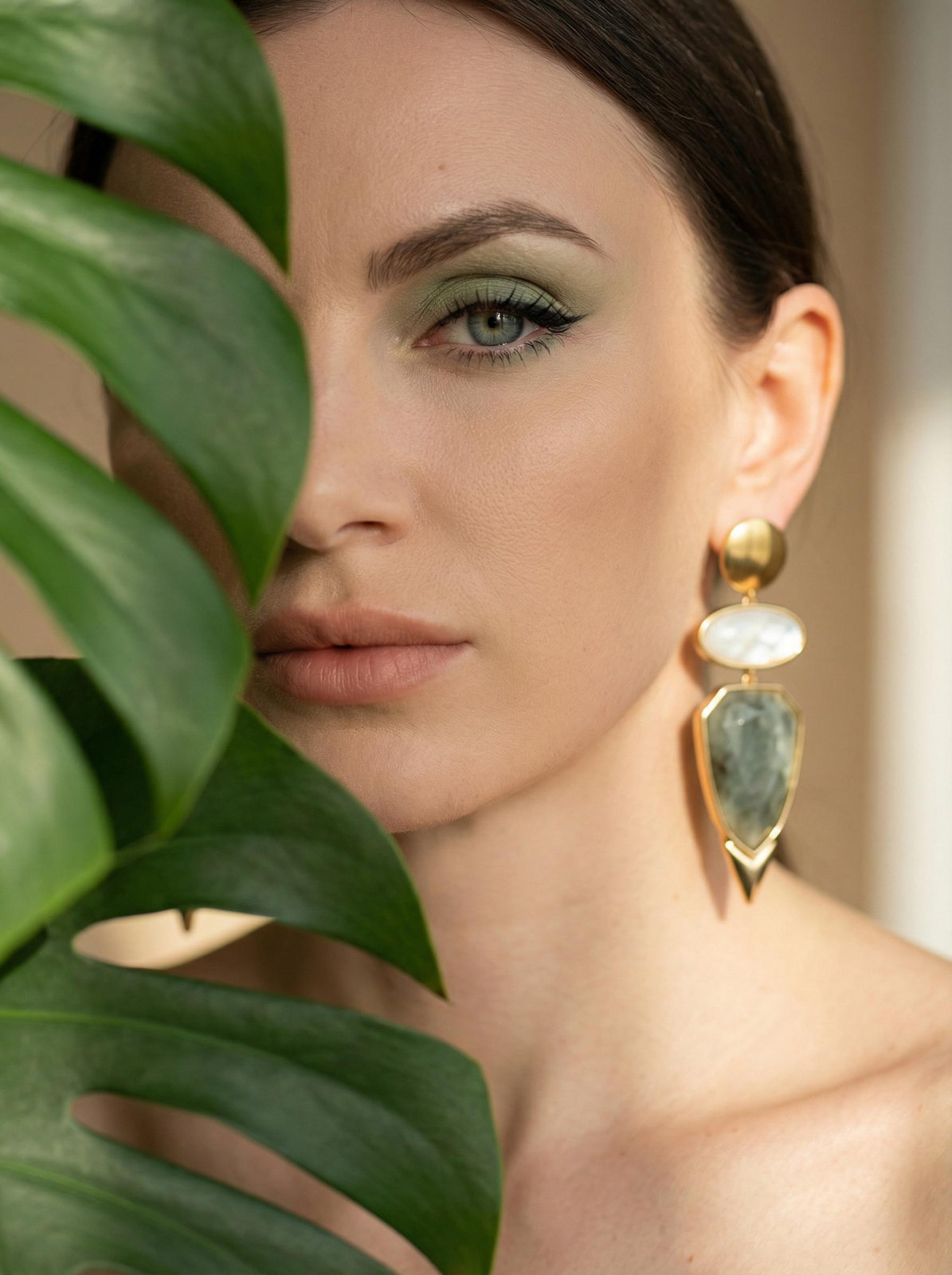 Geometric Earring Closeup