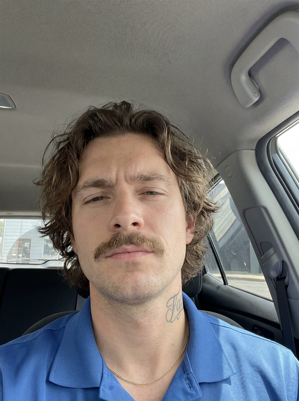 Blue Shirt Car Selfie