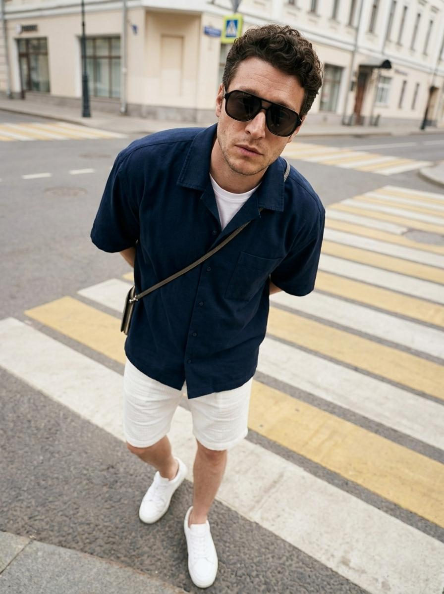 Navy Shirt Crosswalk