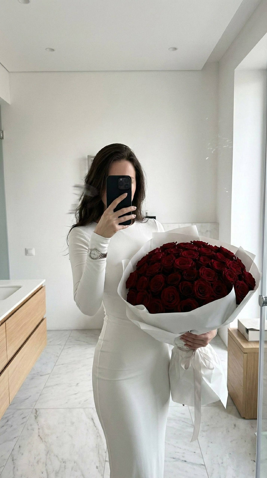 Crimson Floral Reflection