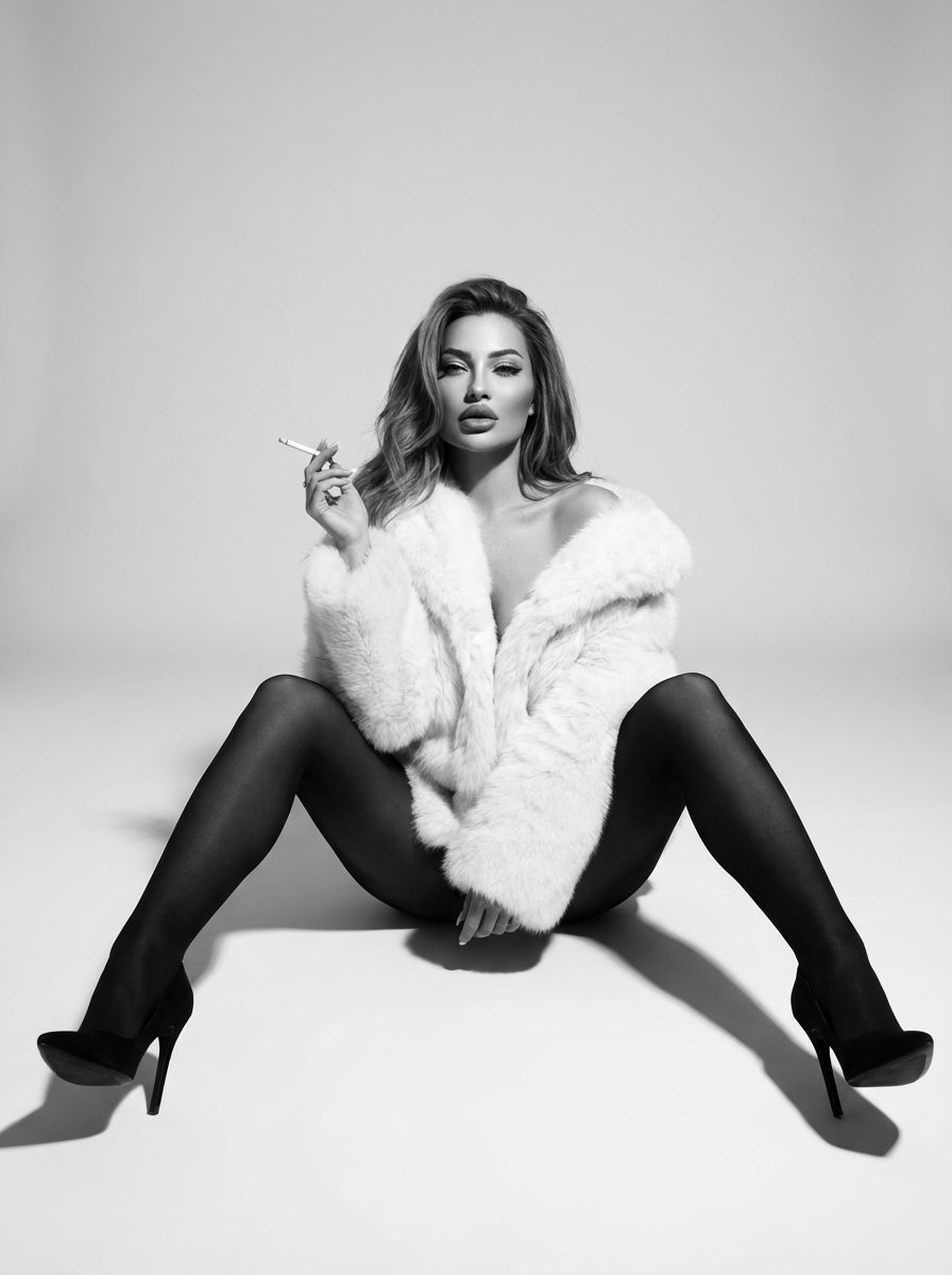 Minimalist Studio Fashion Shoot in Black and White