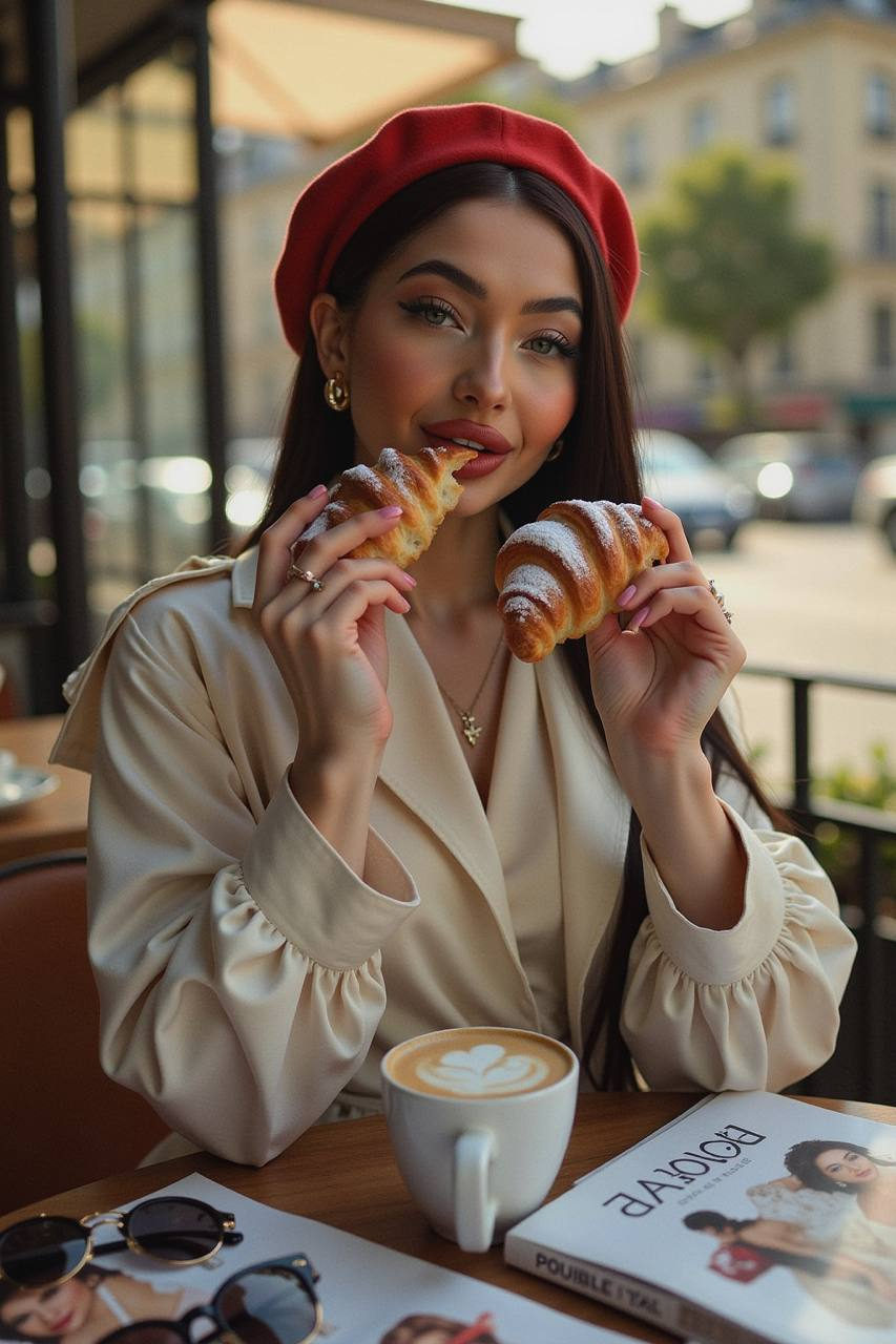Parisian Café Croissant