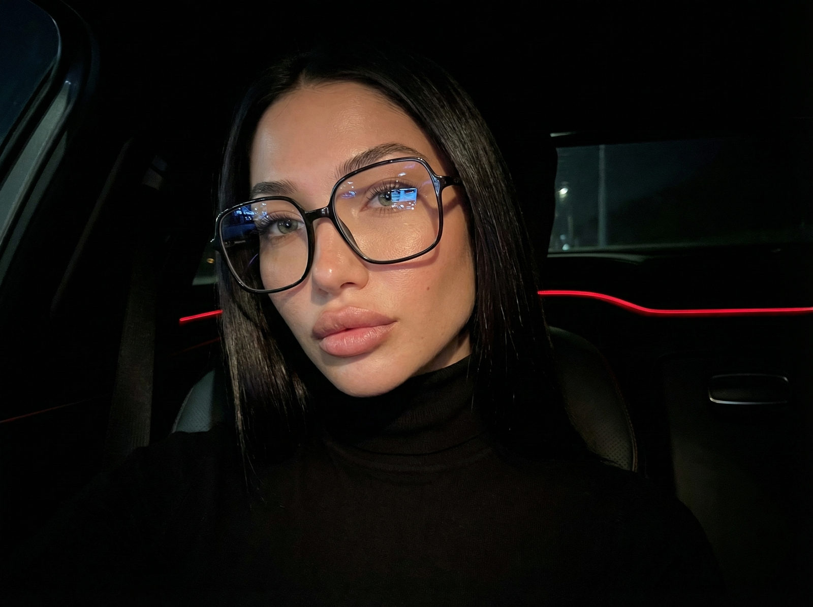 Car Interior Black Turtleneck