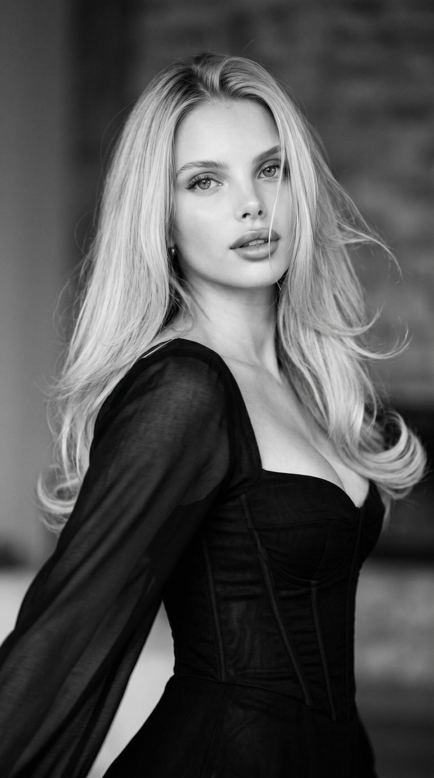 Monochrome Studio Portrait with Motion Blur