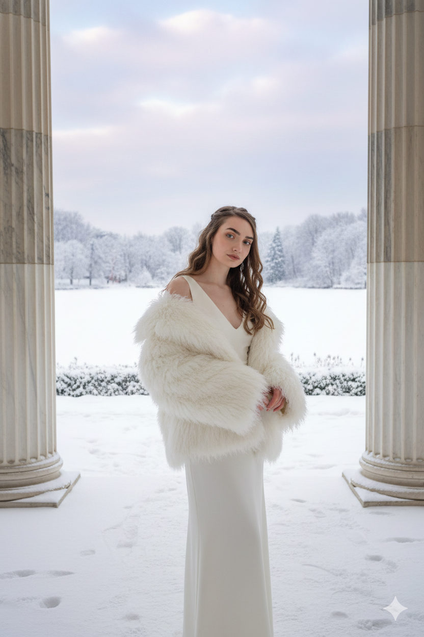 White Fur Coat Lakeside