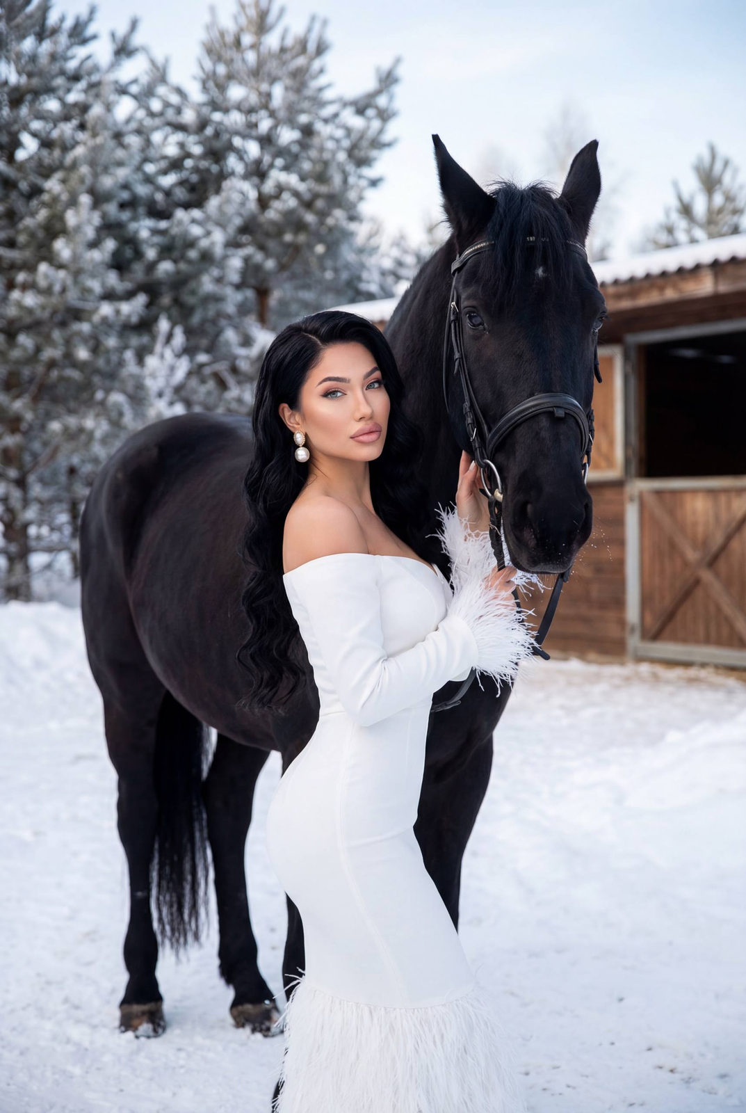 White Gown Black Horse