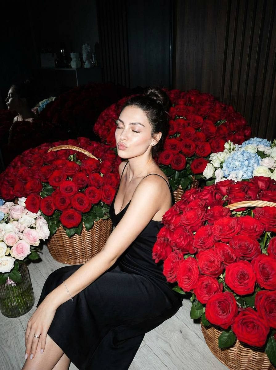 Crimson Floral Solitude