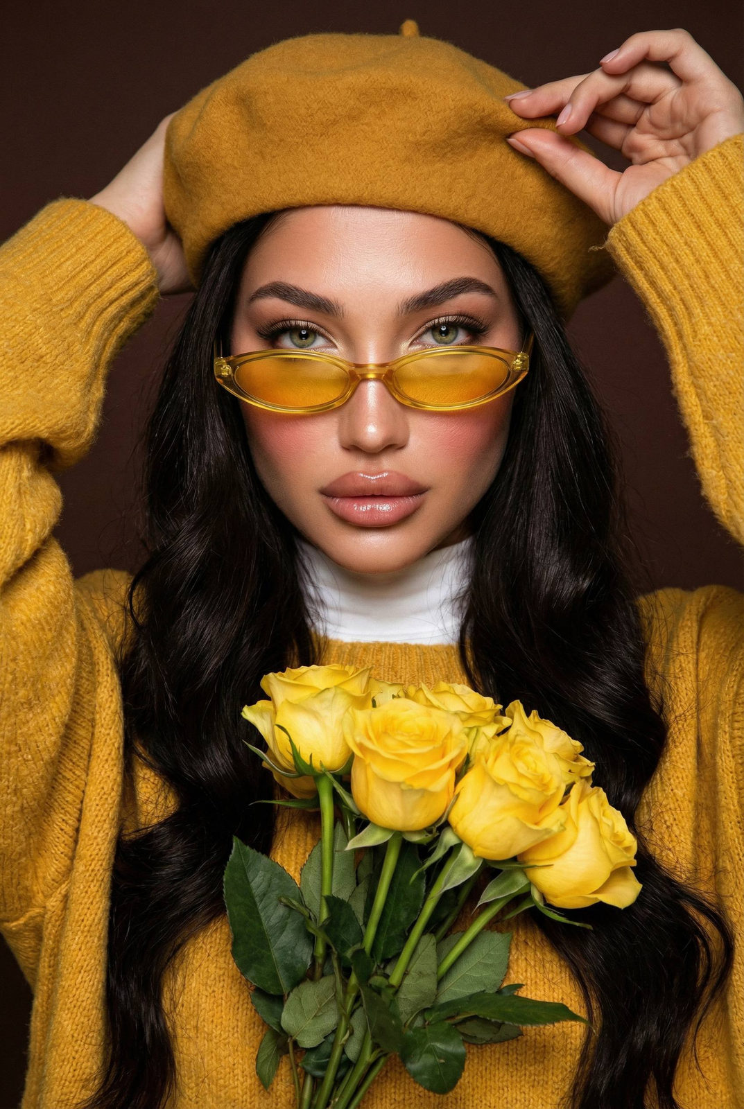 Yellow Sweater Rose Bouquet