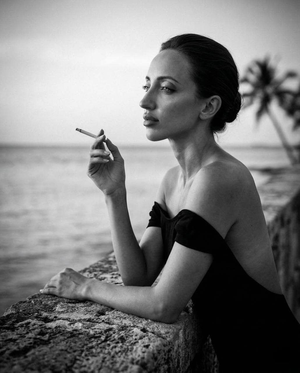 Monochrome Shoreline Melancholy