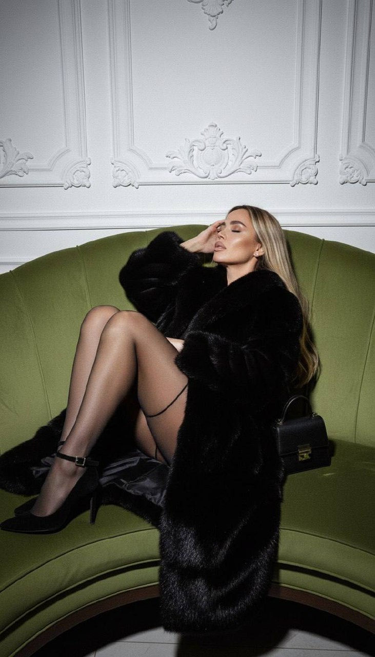 Velvet Sofa Mink Coat