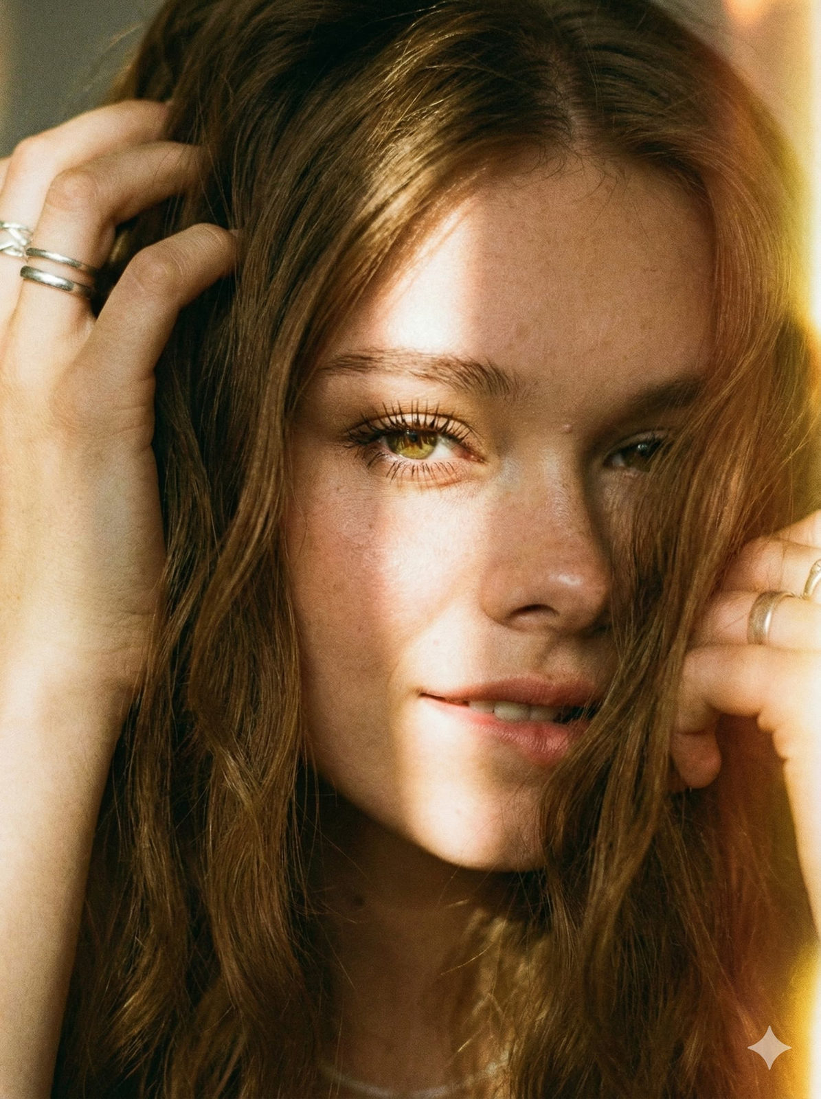 Sunlit Eye Through Hair