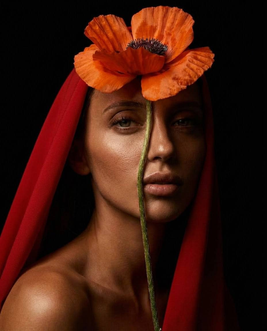 Crimson Bloom Chiaroscuro