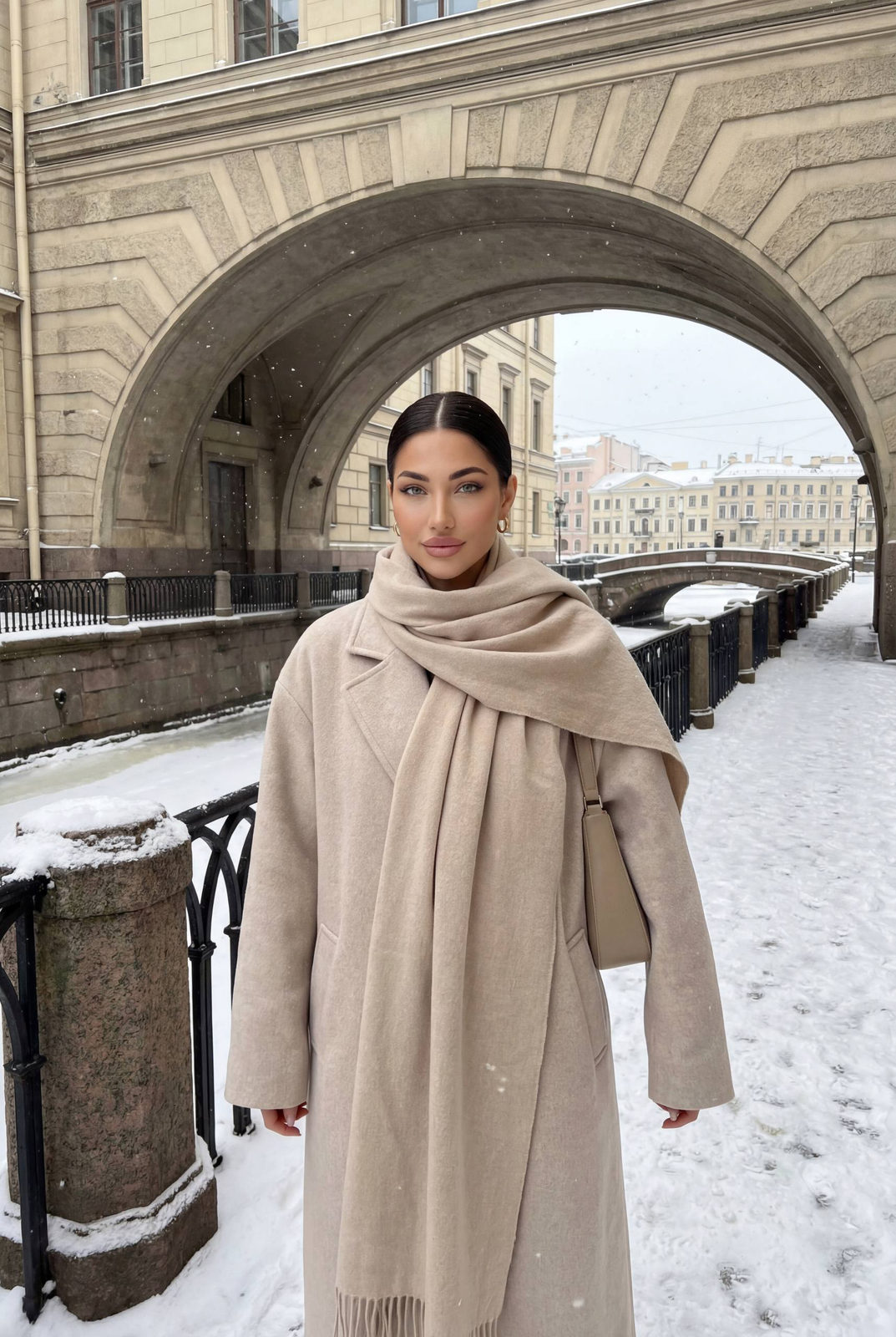 Snowy Canal Wool Coat