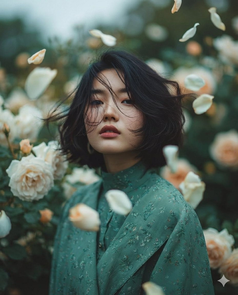 Teal Floral Garden