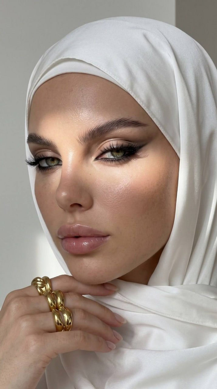 Luminous Oriental Satin Portrait