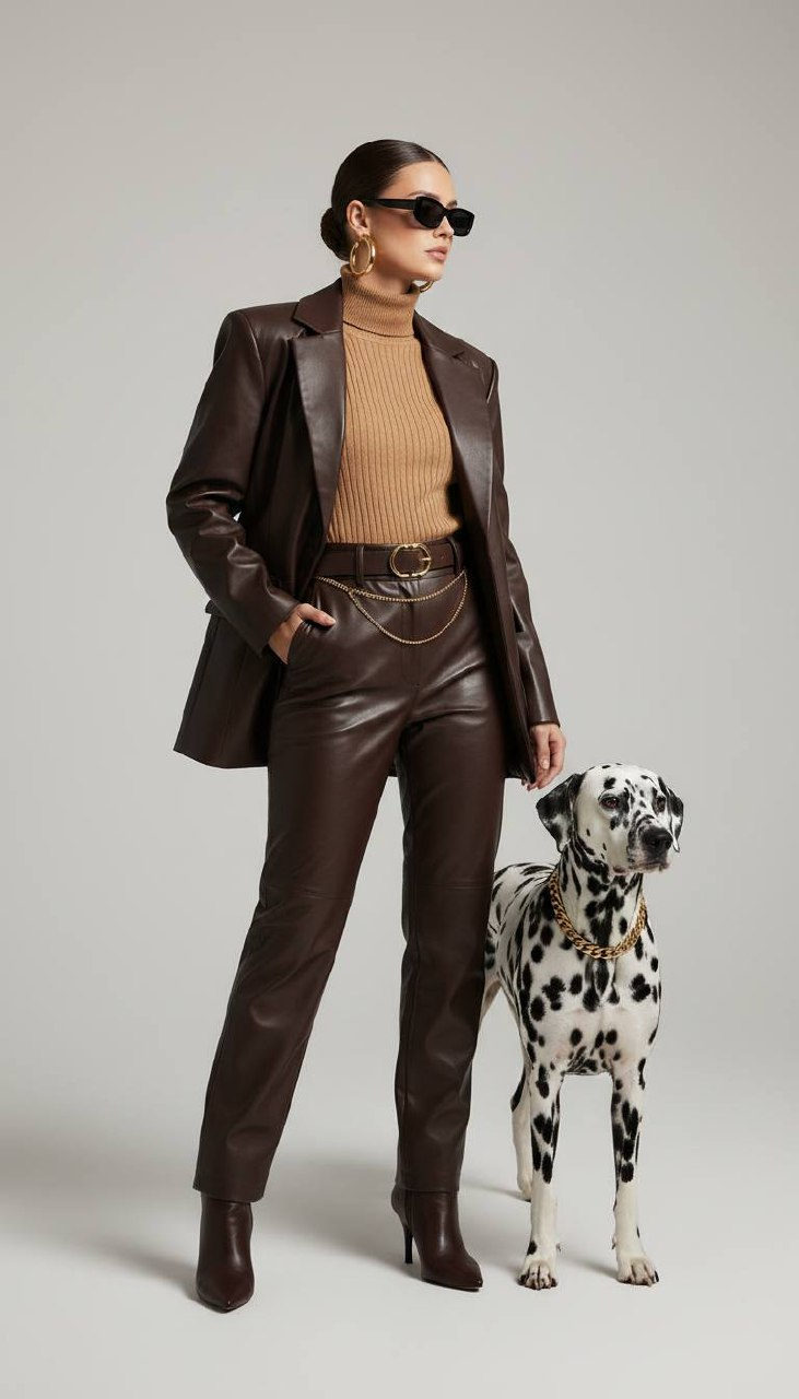 Dalmatian Leather Blazer