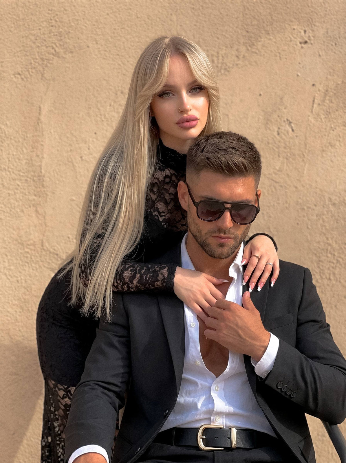 Black Lace Couple Portrait