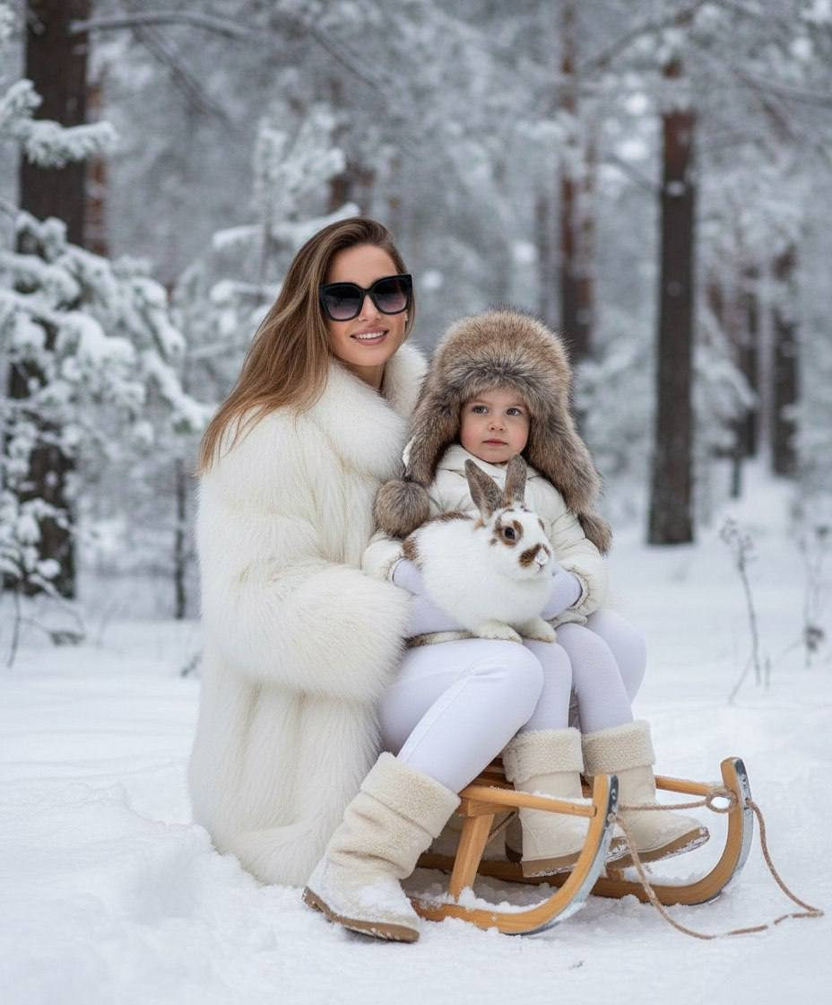 Snowy Forest Rabbit Sleds