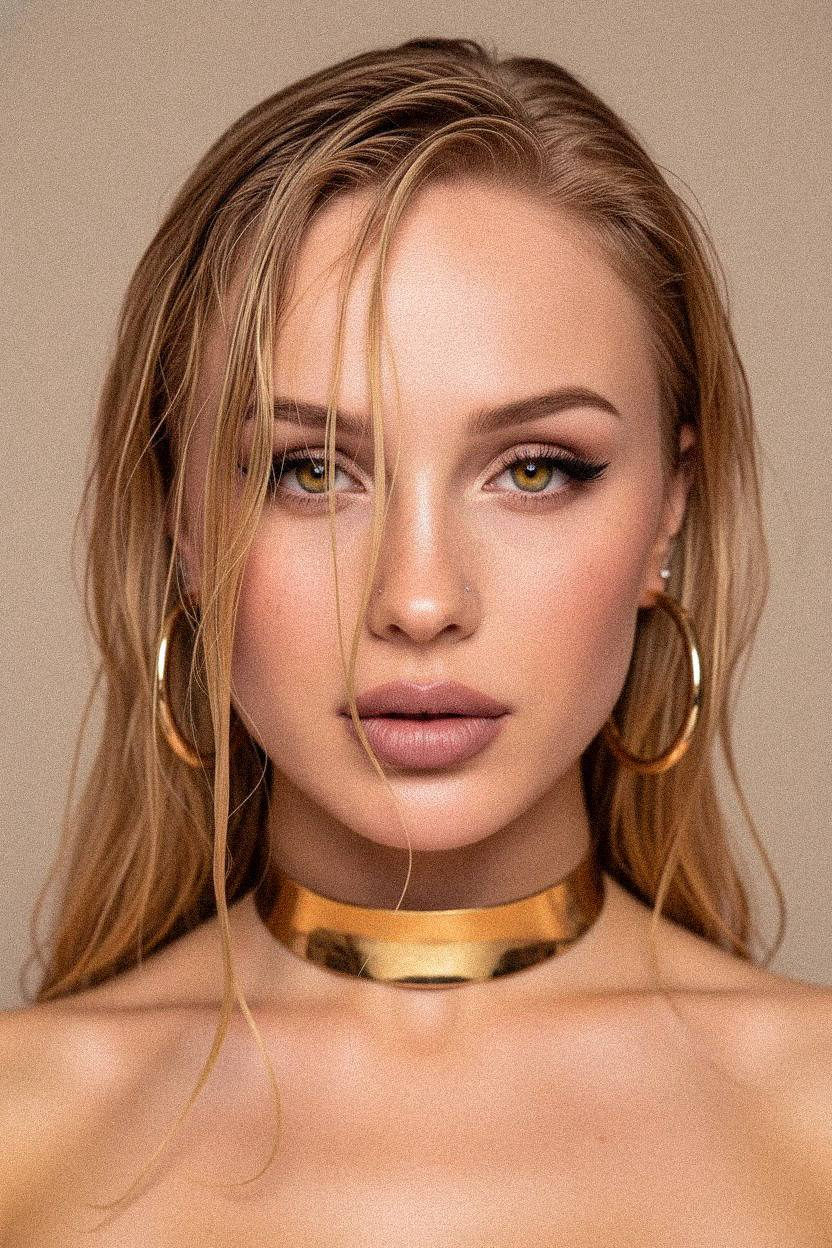 Amber Eyes Gold Choker