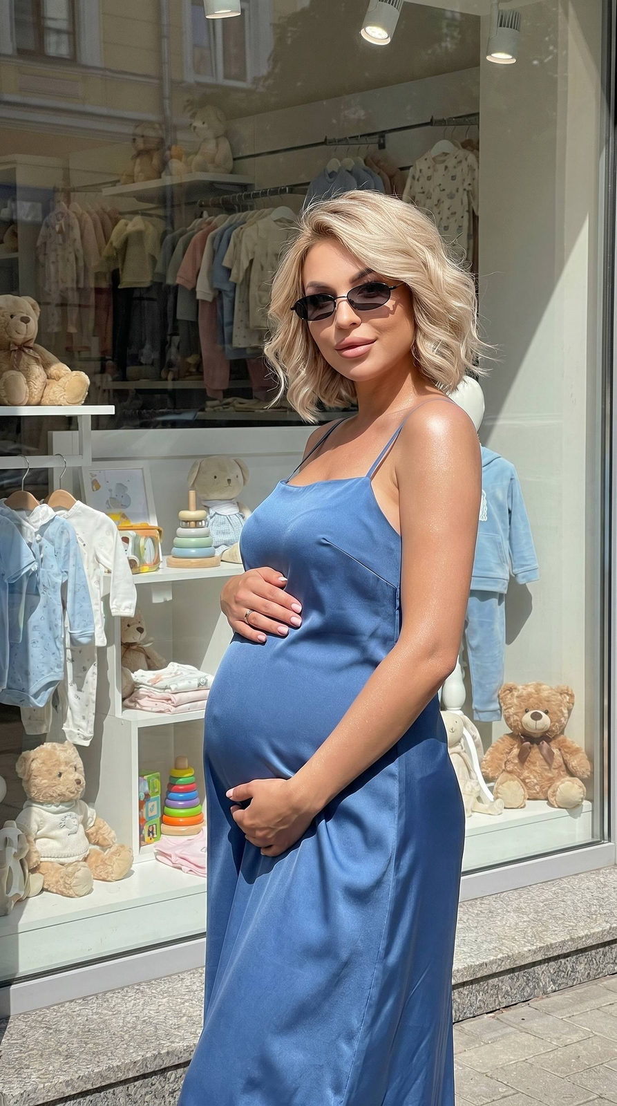 Blue Satin Dress Store