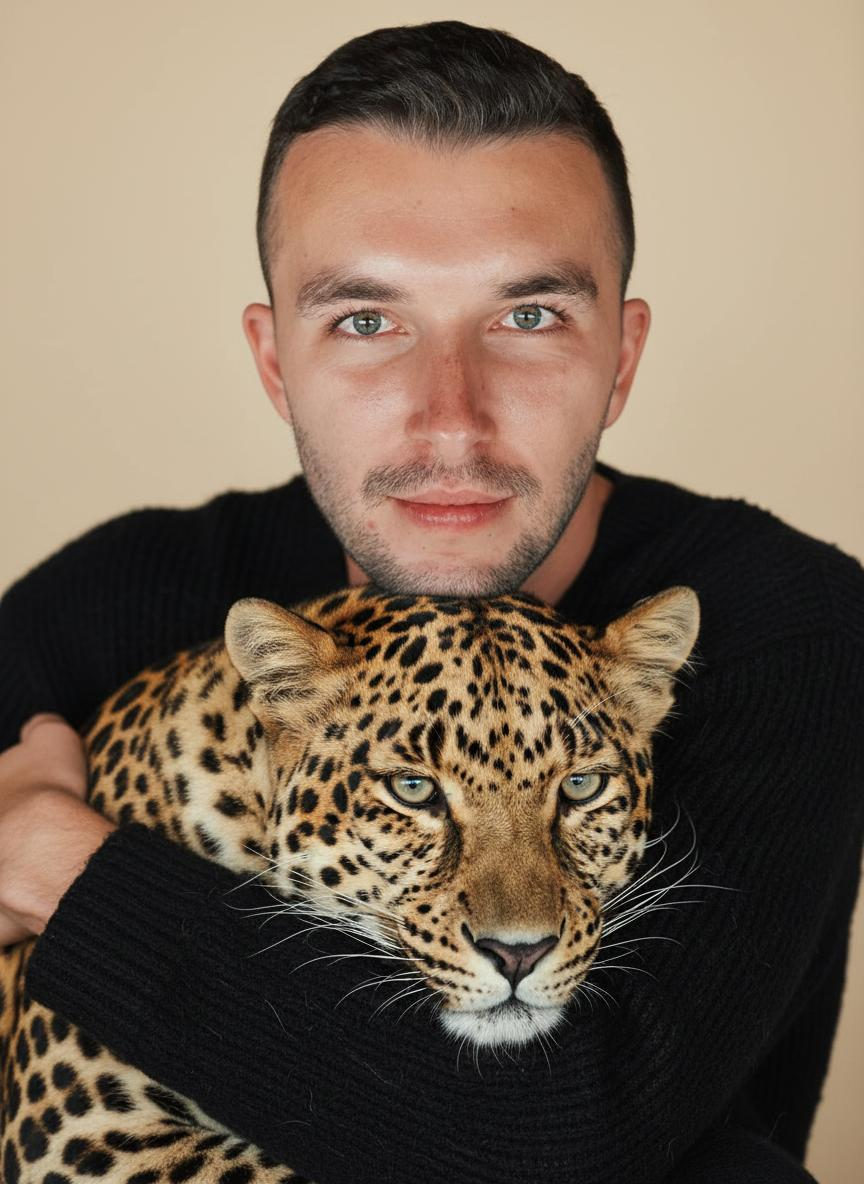 holding a leopard