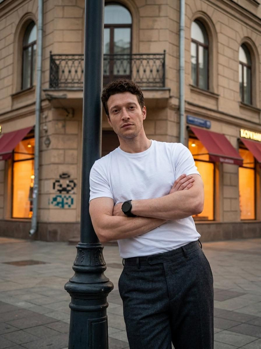 White T-Shirt Lamppost