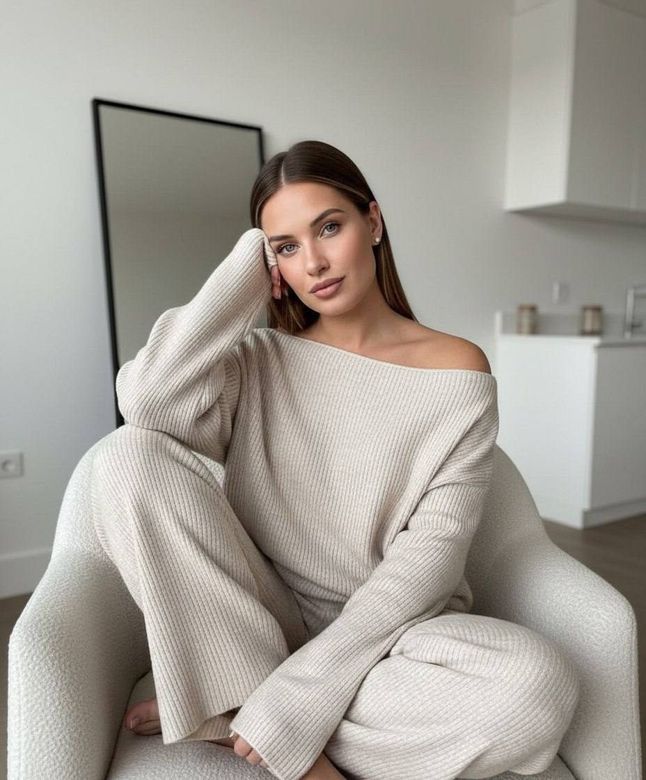 Cream Knit Chair