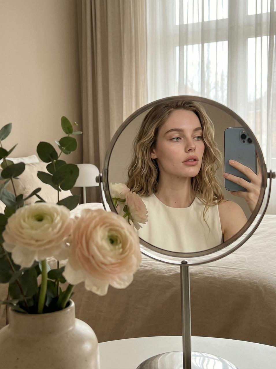 Floral Morning Reflection