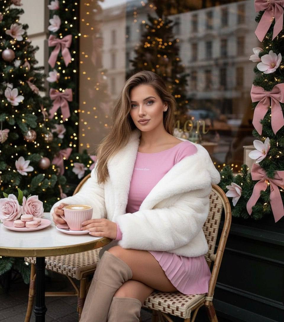 white faux-fur