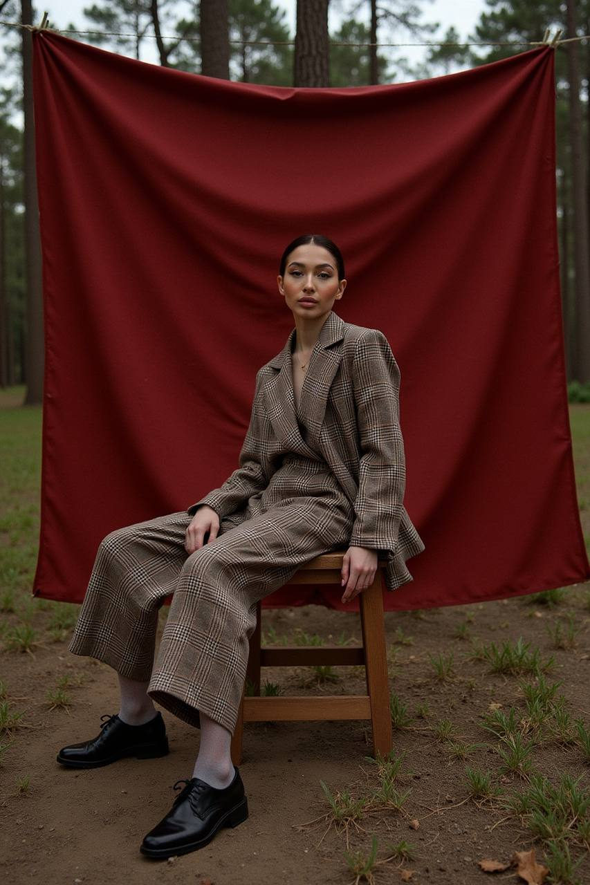 Red Backdrop Forest Editorial